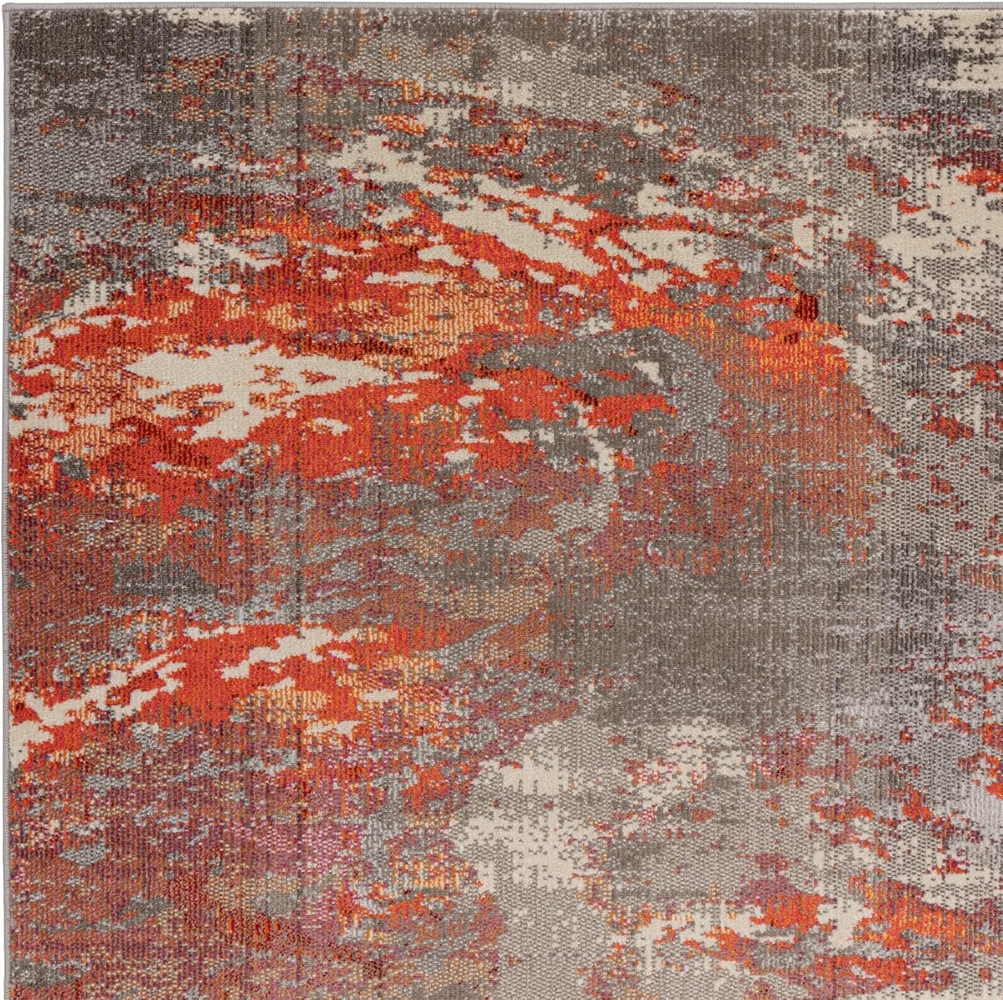 Colores Cloud Magma CO12 Rug – Abstract Flatweave Carpet in Orange & Red