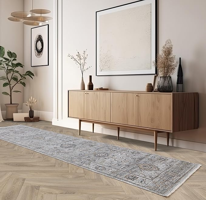 Jasper JA01 Blue Runner – Traditional Antique Style Rug 67x240 cm