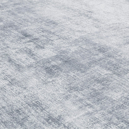 Blade Border Plain Viscose Rug - Handwoven Distressed High-Sheen Silky Soft Luxury