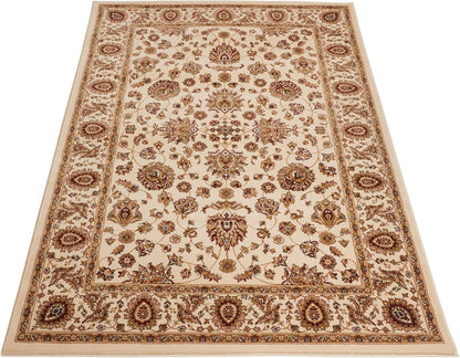 Traditional Rug Bordered Classic Grand Heritage GH102 Million Point Detail Rug – Cream