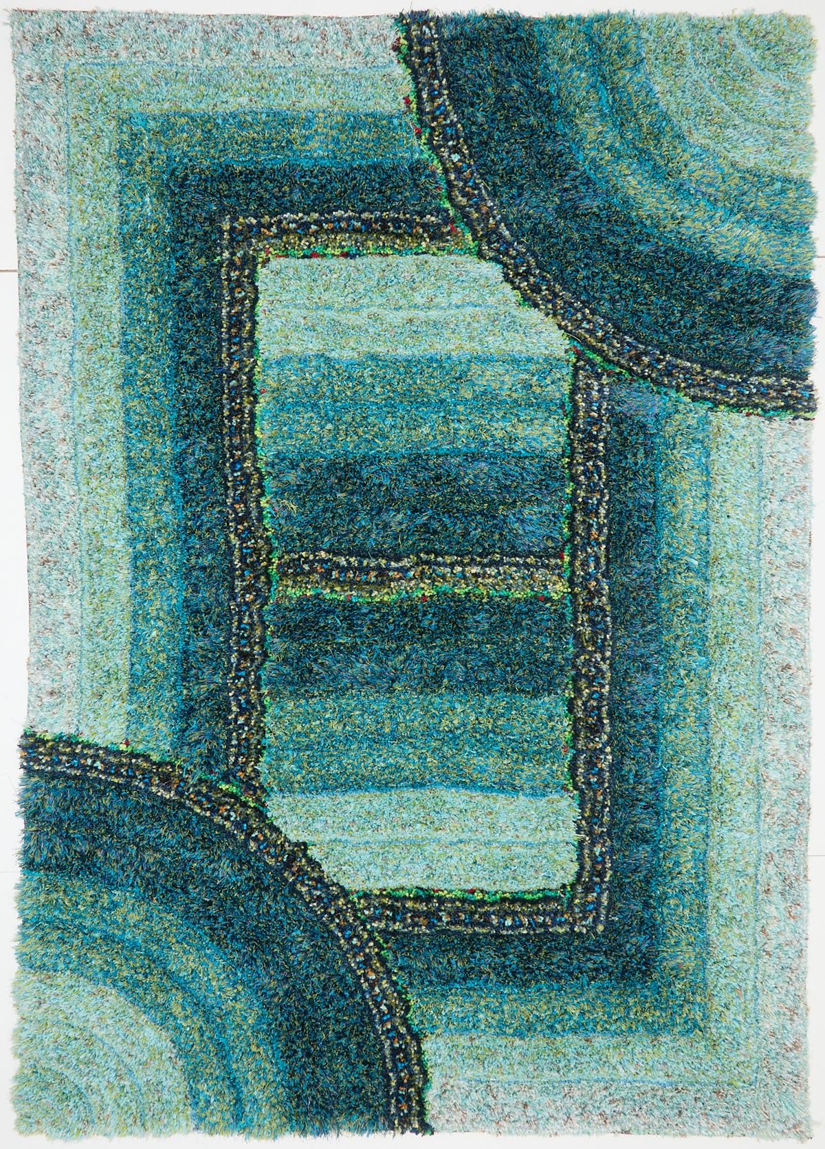 Shaggy Rug for Living Room Bedroom Dining Room Carpet Soft Plush Fluffy Silky Area Floor Trellis Pattern 3D Shaggy Rug in Large Size 160x230 cm (5'3"x7'7")