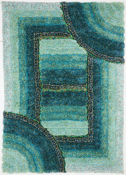 Shaggy Rug for Living Room Bedroom Dining Room Carpet Soft Plush Fluffy Silky Area Floor Trellis Pattern 3D Shaggy Rug in Large Size 160x230 cm (5'3"x7'7")