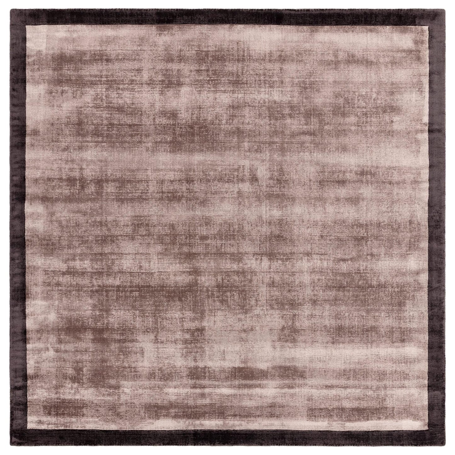 Blade Border Plain Viscose Rug - Handwoven Distressed High-Sheen Silky Soft Luxury