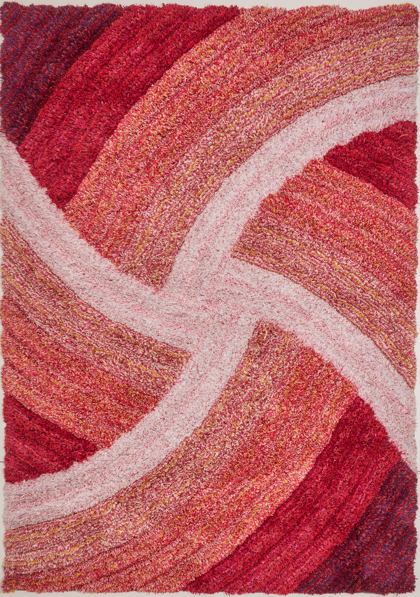 Shaggy Rug for Living Room Bedroom Dining Room Carpet Soft Plush Fluffy Silky Area Floor Stella Swirl Pattern 3D Shaggy Rug in Large Size 160x230 cm (5'3"x7'7")