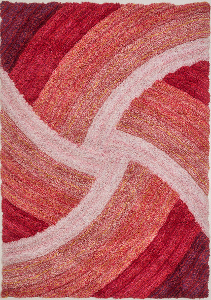Shaggy Rug for Living Room Bedroom Dining Room Carpet Soft Plush Fluffy Silky Area Floor Stella Swirl Pattern 3D Shaggy Rug in Large Size 160x230 cm (5'3"x7'7")