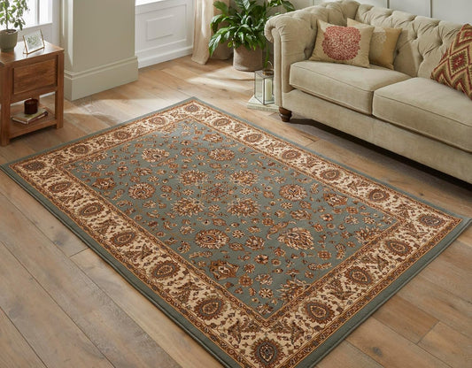 Traditional Rug Bordered Classic Grand Heritage GH102 Million Point Detail Rug – Blue