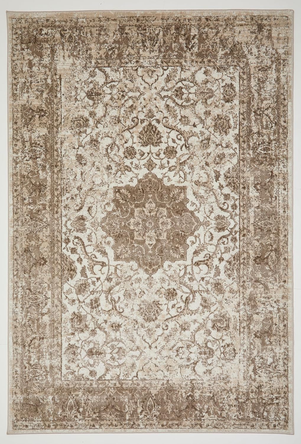 Medallion Cream Beige 865AC – Traditional Vintage Area Rug