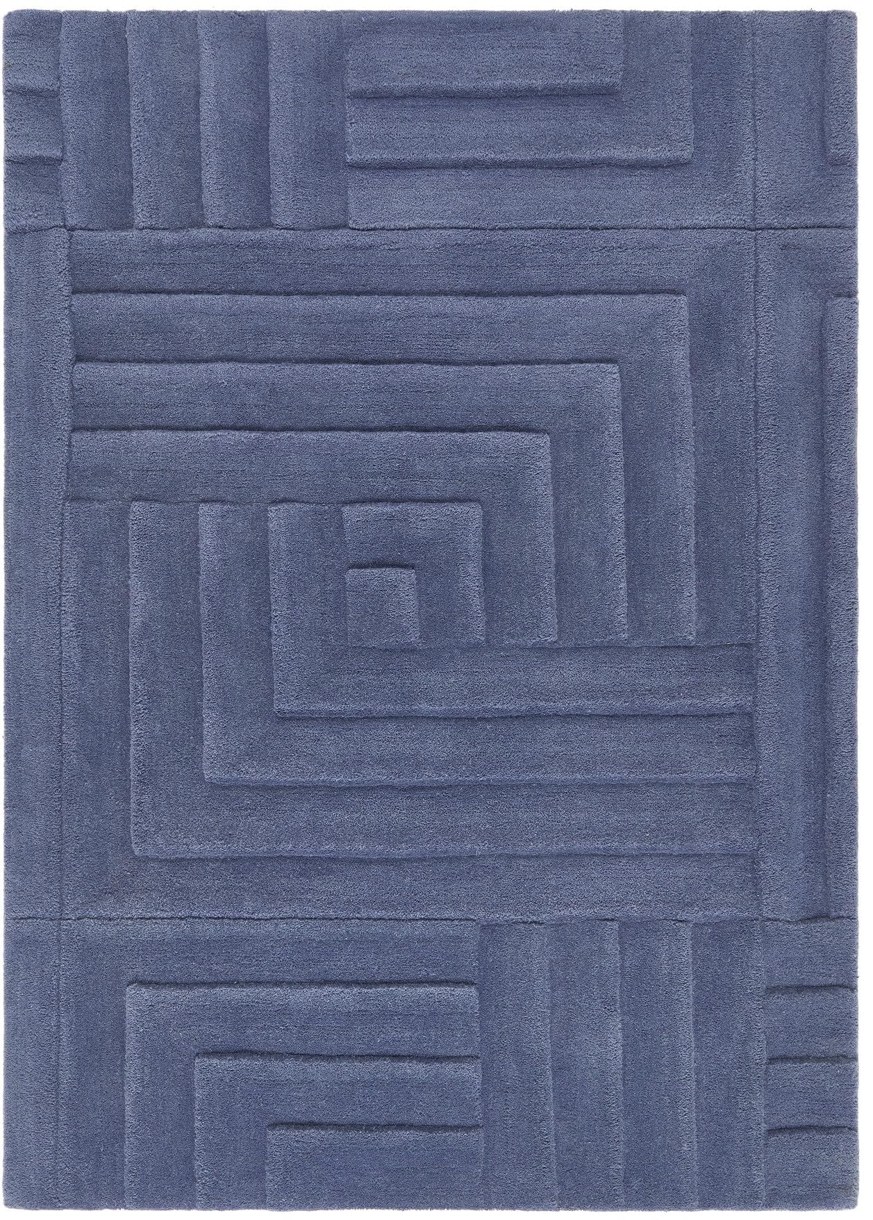 Maze Wool Rug for Living Room Bedroom Hand Tufted Thick Heavyweight Luxurious 3D Geometric Rug