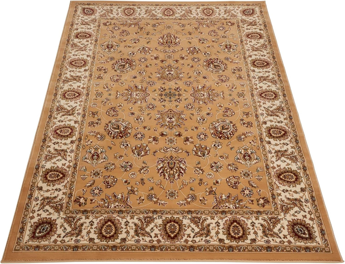 Traditional Rug Bordered Classic Grand Heritage GH102 Million Point Detail Rug – Beige
