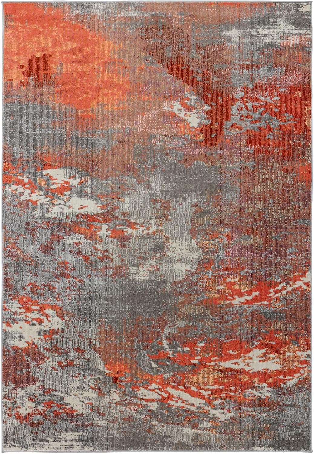 Colores Cloud Magma CO12 Rug – Abstract Flatweave Carpet in Orange & Red