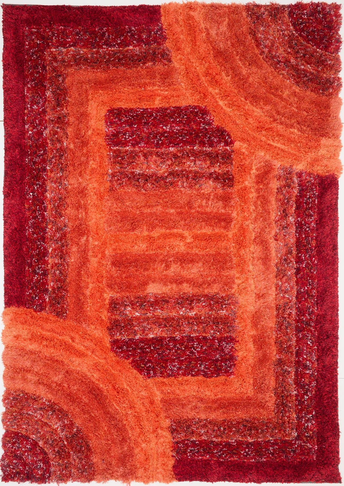 Shaggy Rug for Living Room Bedroom Dining Room Carpet Soft Plush Fluffy Silky Area Floor Trellis Pattern 3D Shaggy Rug in Large Size 160x230 cm (5'3"x7'7")
