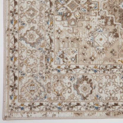 Bordered Cream Beige 550AC Runner – Traditional Vintage Non-Slip Hallway Carpet (66 x 230 cm & 80 x 300 cm)