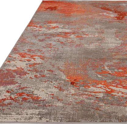 Colores Cloud Magma CO12 Rug – Abstract Flatweave Carpet in Orange & Red