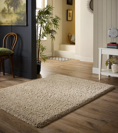 Hadley Beige Shaggy Rug – Ultra Soft High Pile Carpet