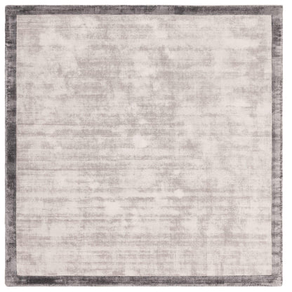 Blade Border Plain Viscose Rug - Handwoven Distressed High-Sheen Silky Soft Luxury
