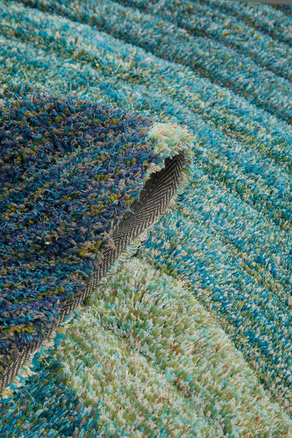 Shaggy Rug for Living Room Bedroom Dining Room Carpet Soft Plush Fluffy Silky Area Floor Stella Swirl Pattern 3D Shaggy Rug in Large Size 160x230 cm (5'3"x7'7")