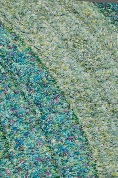Shaggy Rug for Living Room Bedroom Dining Room Carpet Soft Plush Fluffy Silky Area Floor Lena Wave Pattern 3D Shaggy Rug in Large Size 160x230 cm (5'3"x7'7")