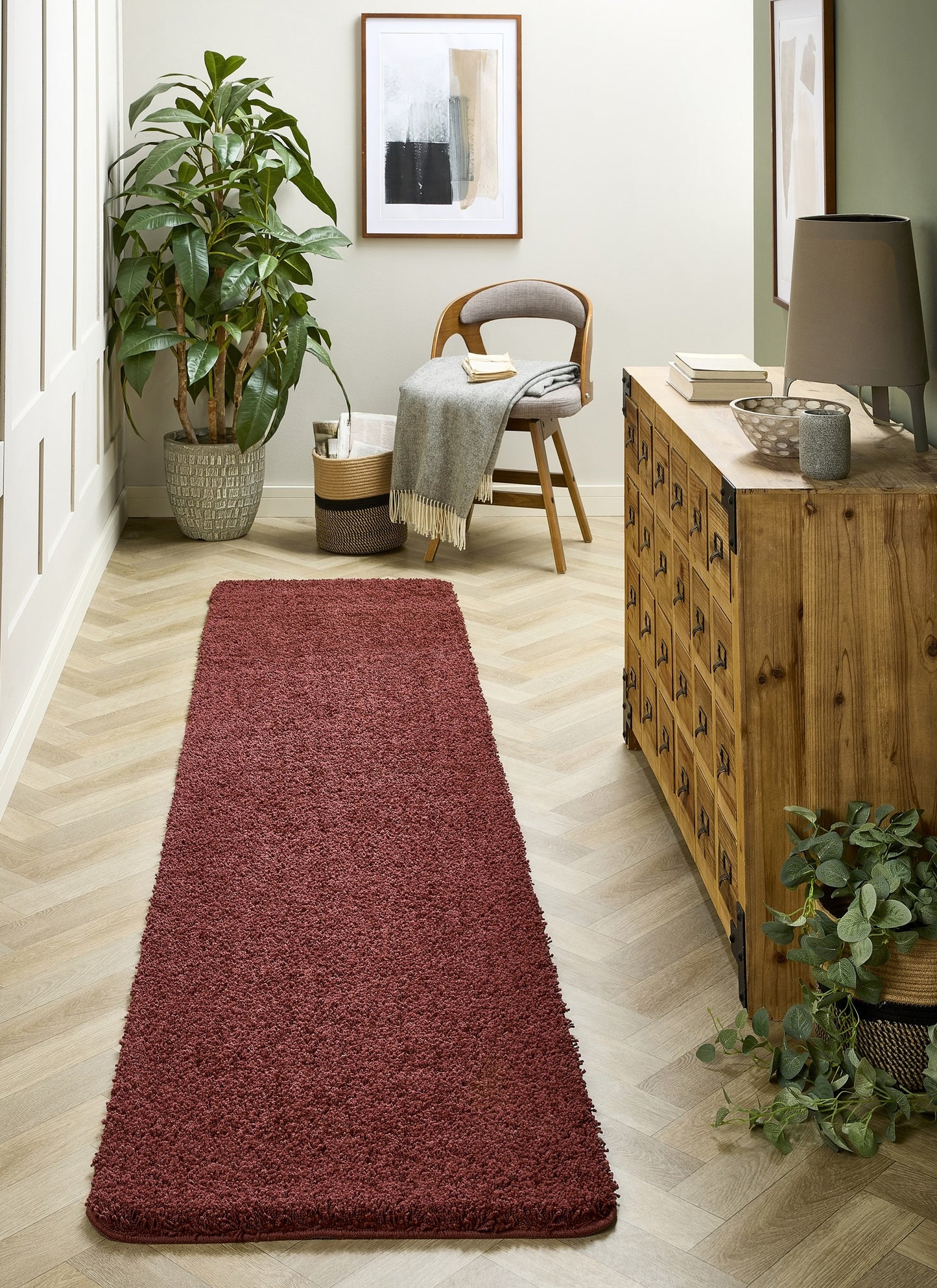 My Washable Shaggy Non-Slip Rug in Ox Red