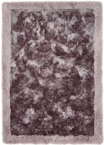 Origins Shimmer Silky Shaggy Hand Tufted Carpet Border Modern Soft Fluffy Shag Rug in Mauve