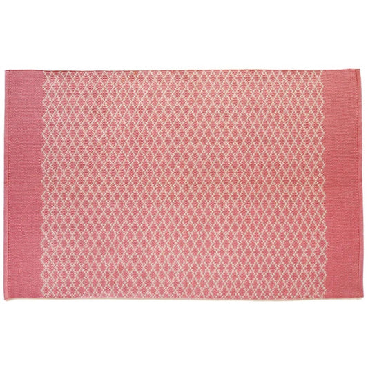 Hug Rug Woven Trellis Washable Indoor Outdoor Coral Pink