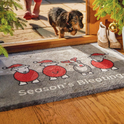 Hug Rug Christmas Herdy Washable Floor Door Mat