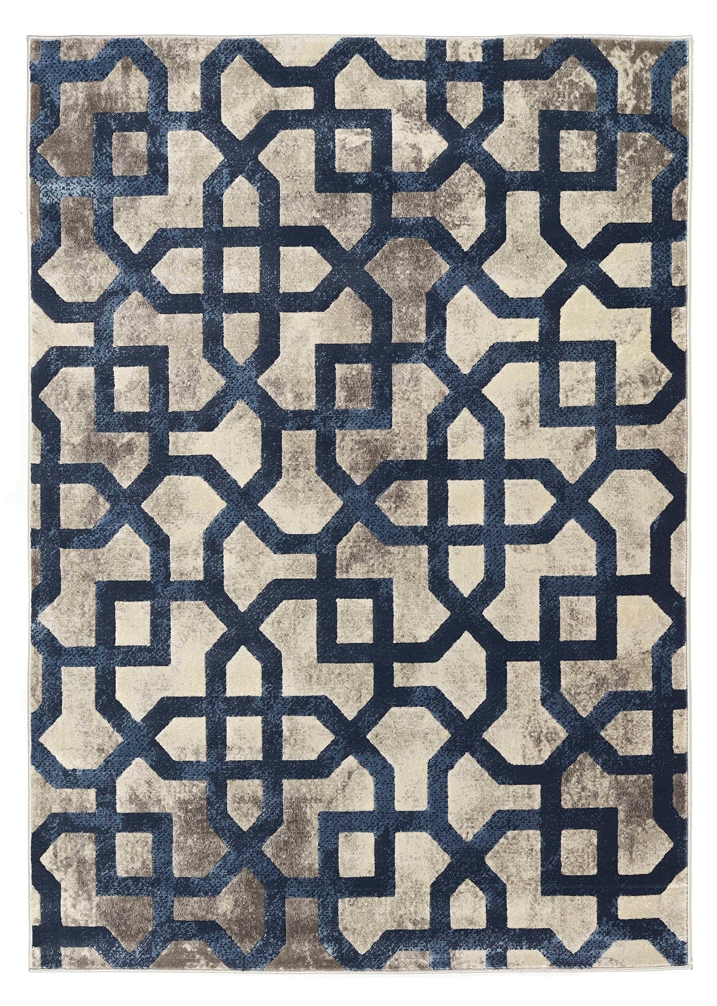 Avanti Luxury Silky Rug Moroccan Geometric Tile Pattern Rugs