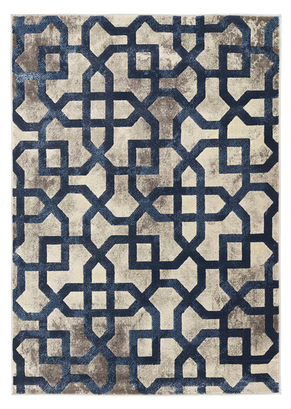 Avanti Luxury Silky Rug Moroccan Geometric Tile Pattern Rugs