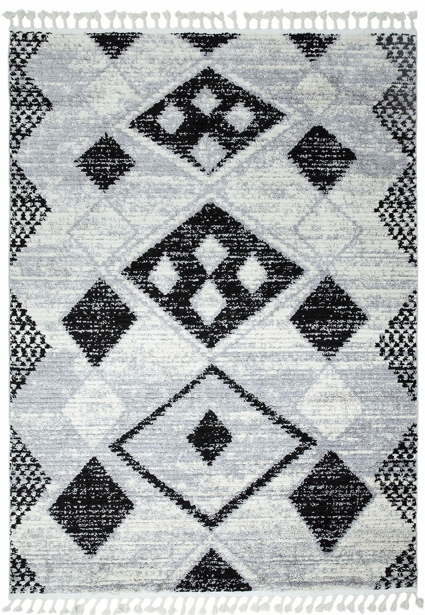 Cyrus CY07 Nomadic Moroccan Berber Kilim Style Fringed Rug