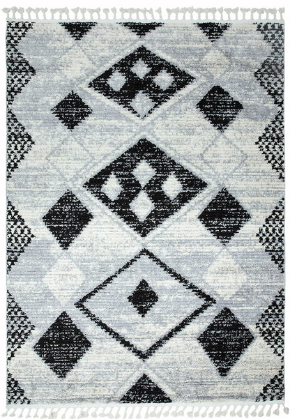 Cyrus CY07 Nomadic Moroccan Berber Kilim Style Fringed Rug