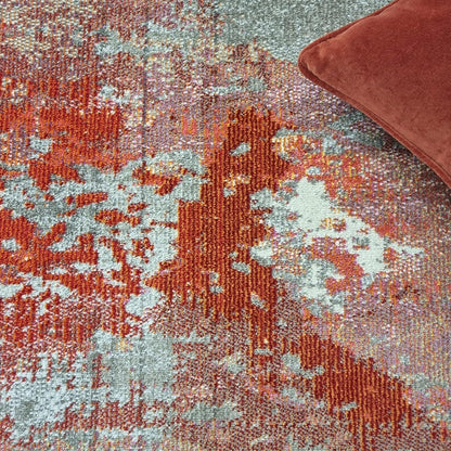Colores Cloud Magma CO12 Rug – Abstract Flatweave Carpet in Orange & Red