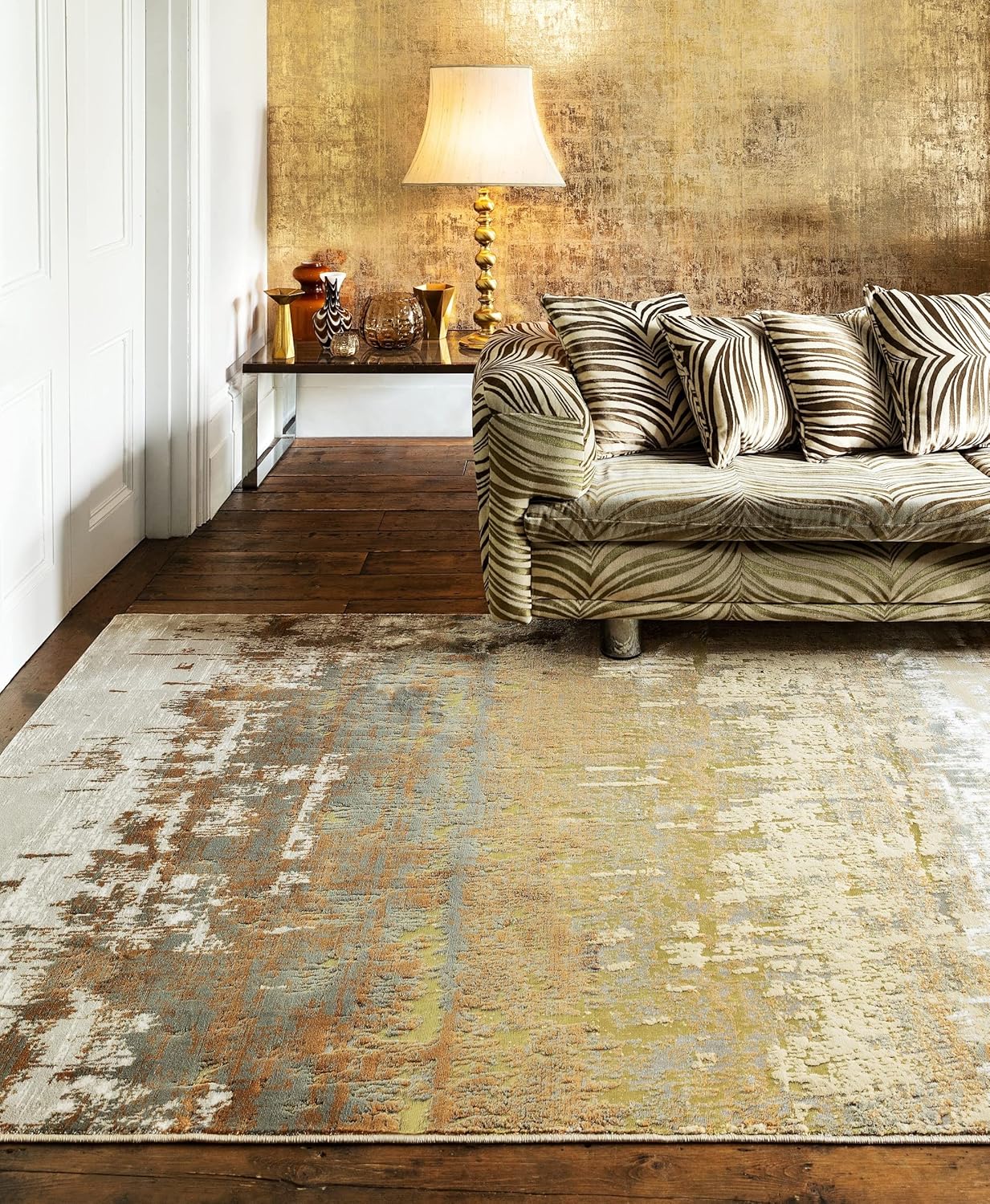 Aurora Rugs - Abstract Living Room Rug with Silky Shimmer Effect | Luxury Marble Designs in 20 Styles