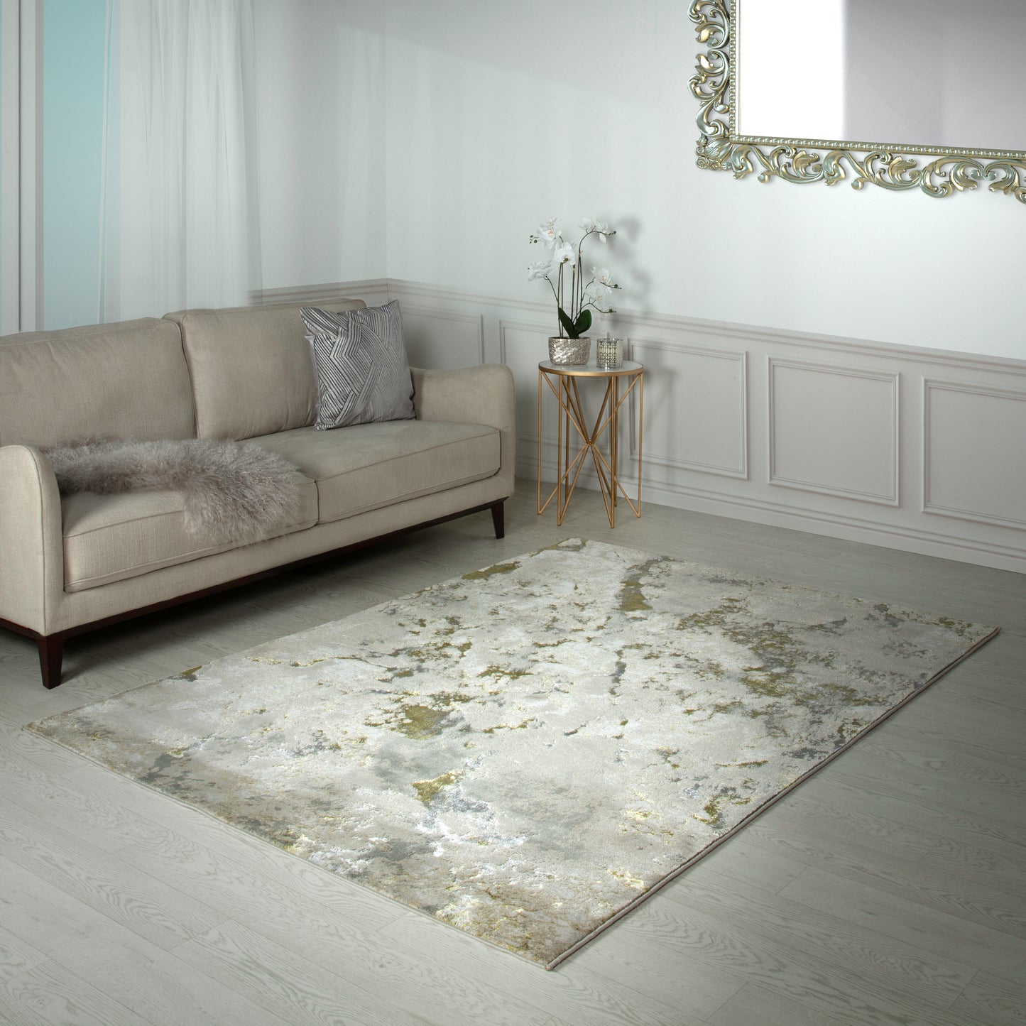 Aurora Rugs - Abstract Living Room Rug with Silky Shimmer Effect | Luxury Marble Designs in 20 Styles