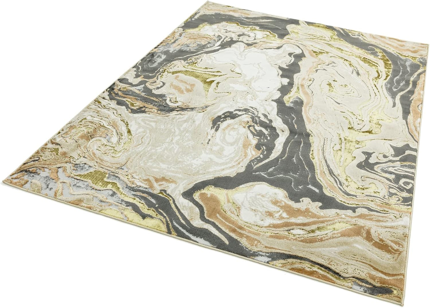 Aurora Rugs - Abstract Living Room Rug with Silky Shimmer Effect | Luxury Marble Designs in 20 Styles