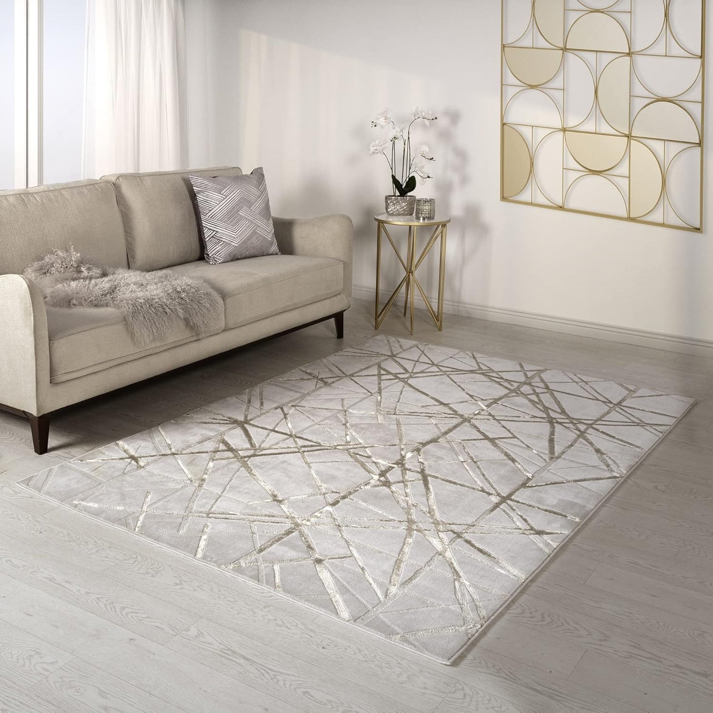 Aurora Rugs - Abstract Living Room Rug with Silky Shimmer Effect | Luxury Marble Designs in 20 Styles