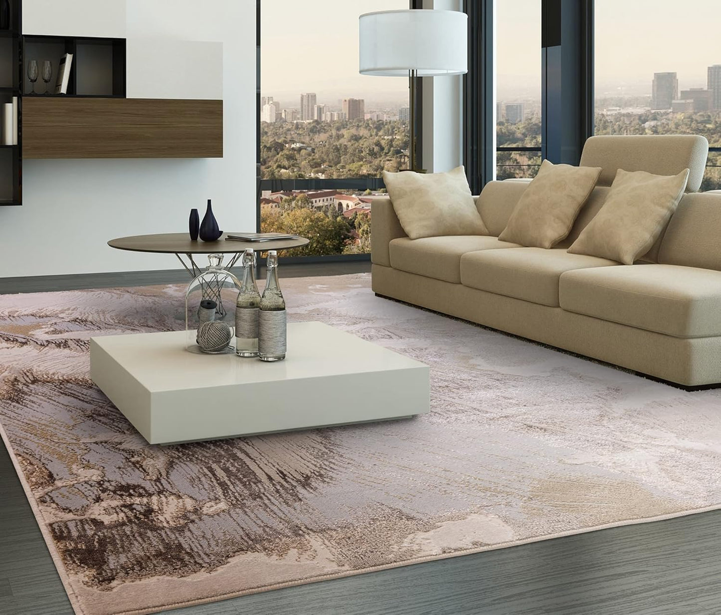 Aurora Rugs - Abstract Living Room Rug with Silky Shimmer Effect | Luxury Marble Designs in 20 Styles