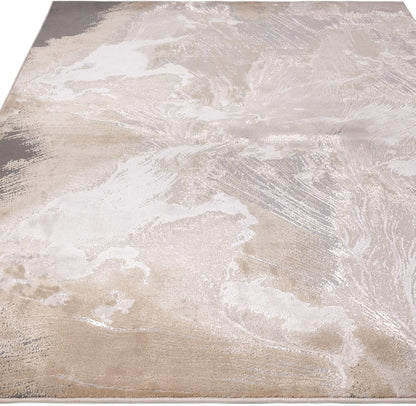 Aurora Rugs - Abstract Living Room Rug with Silky Shimmer Effect | Luxury Marble Designs in 20 Styles