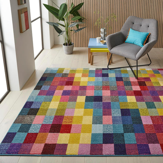 Carnaval Modern Rug Bright Multi Coloured Geometric CAR103 Multi XX-Large 240x330 cm (7'10"x10'10")