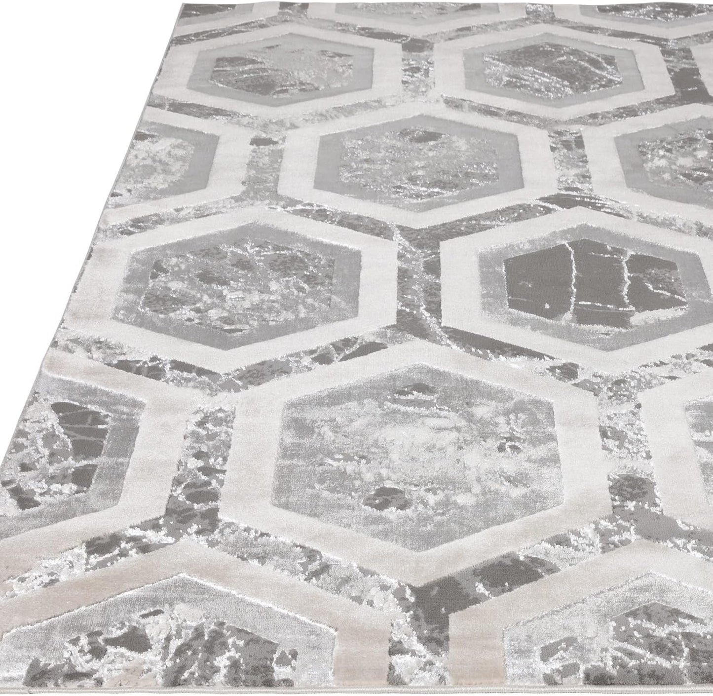 Aurora Rugs - Abstract Living Room Rug with Silky Shimmer Effect | Luxury Marble Designs in 20 Styles