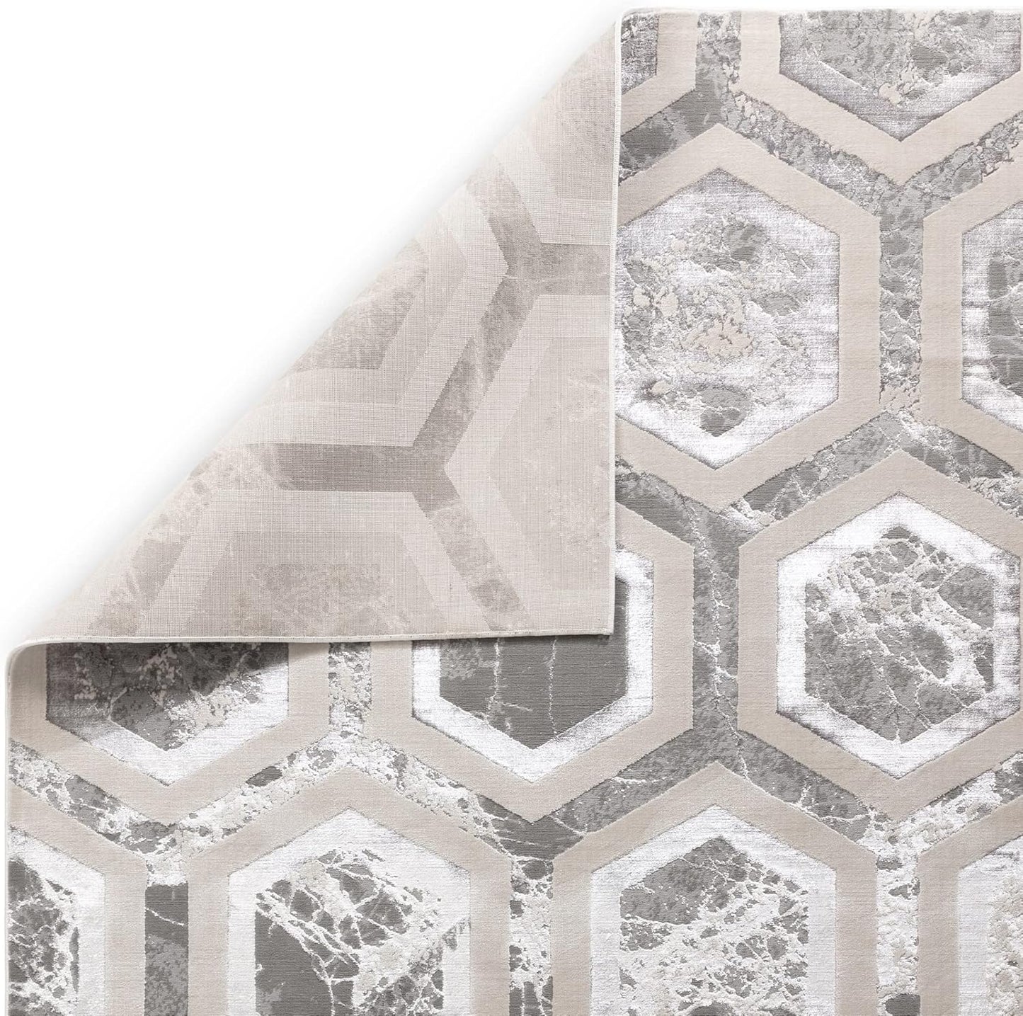 Aurora Rugs - Abstract Living Room Rug with Silky Shimmer Effect | Luxury Marble Designs in 20 Styles