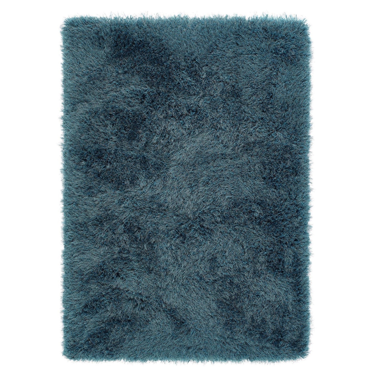 Origins Extravagance High Pile Fluffy Modern Shaggy Teal Blue Rug Large 160x230cm (5'3"x7'7")