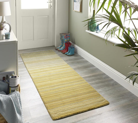 Origins Fine Stripes Wool Runner Ochre Yellow 67x200cm (2'2''x6'7'')