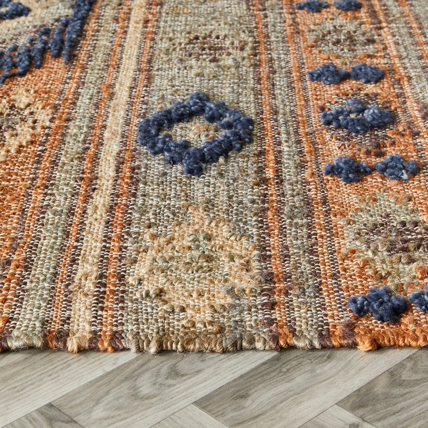 Indio Jute Natural Fibres Textured Multi Rug