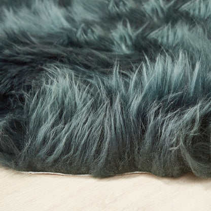 Genuine Sheepskin Animal Fur Soft Wool Shaggy Adobe Forest Green Rug
