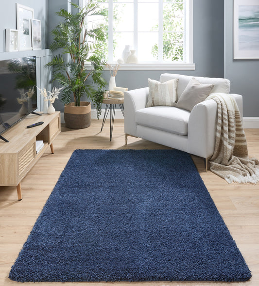 My Washable Shaggy Non-Slip Rug in Midnight Blue