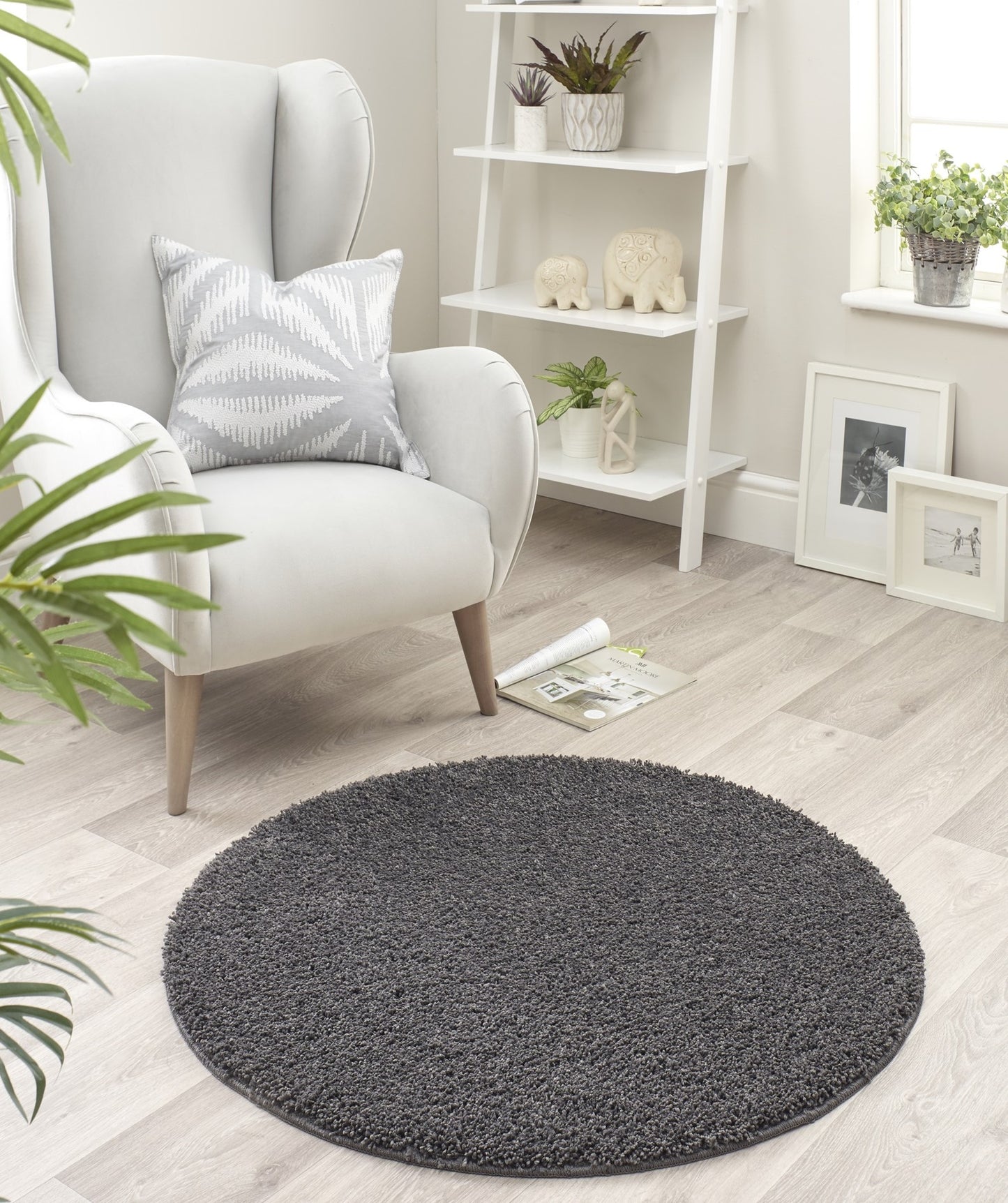 My Washable Shaggy Non-Slip Rug in Charcoal Grey