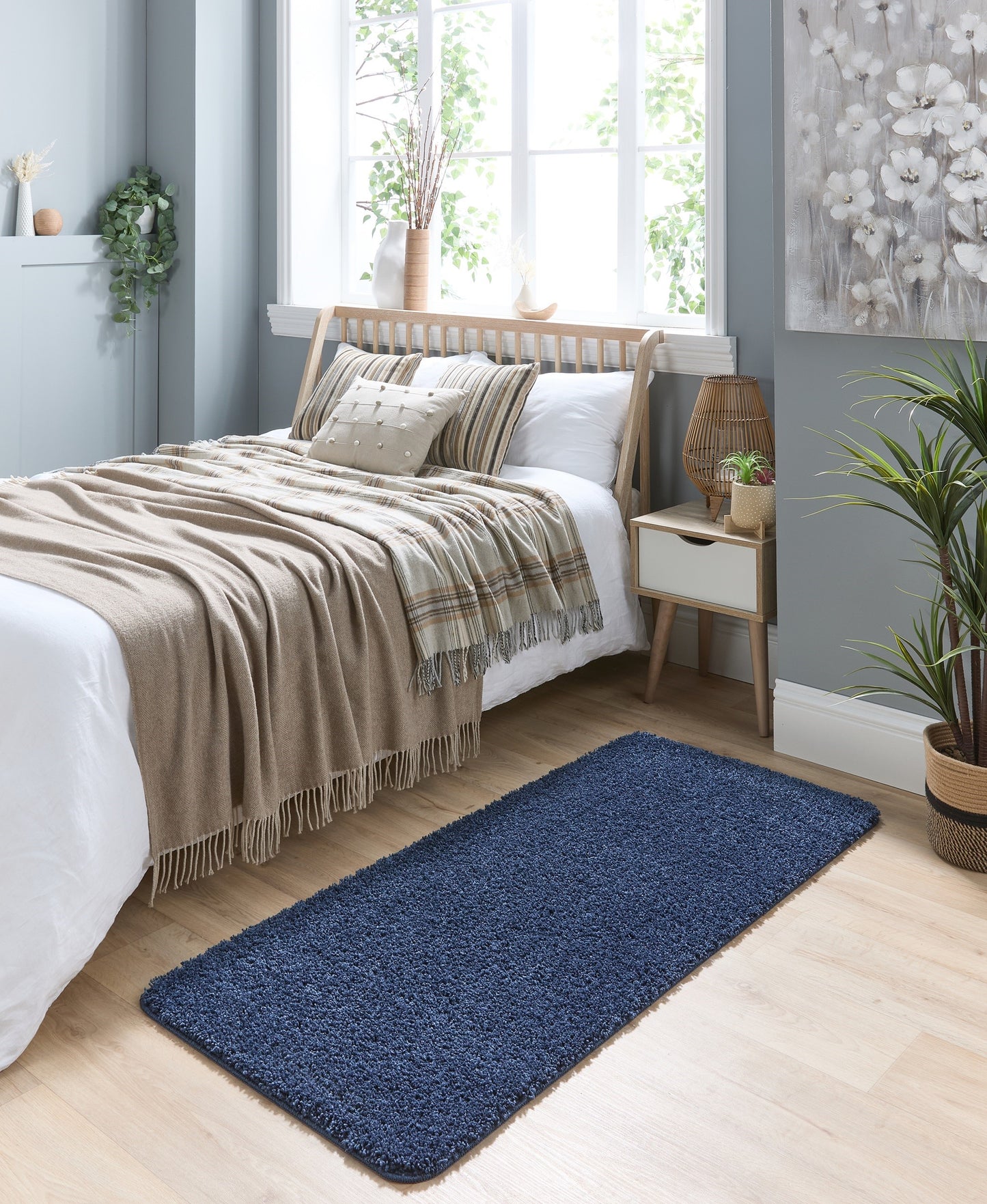 My Washable Shaggy Non-Slip Rug in Midnight Blue