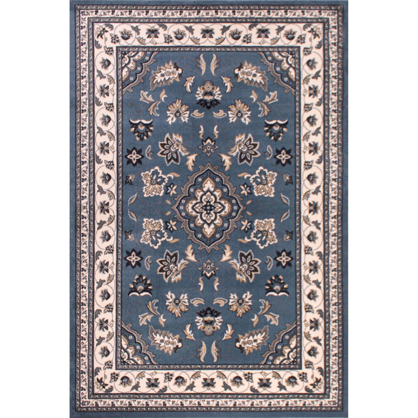 Sherborne Blue Rug Traditional Classic Oriental Bedroom Living Room Rug