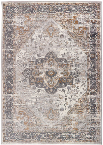 Origins Alexandra Persian Rug Cream Grey Traditional Medallion Rug