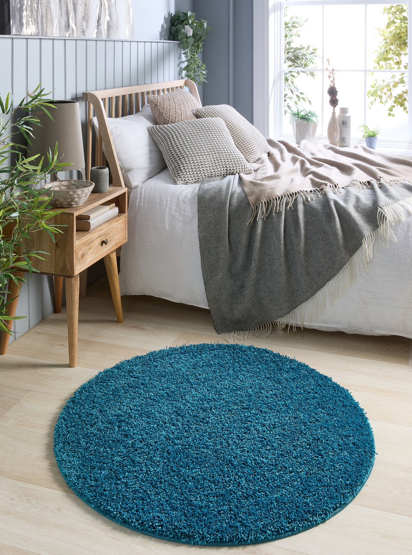My Washable Shaggy Non-Slip Rug in Teal Blue