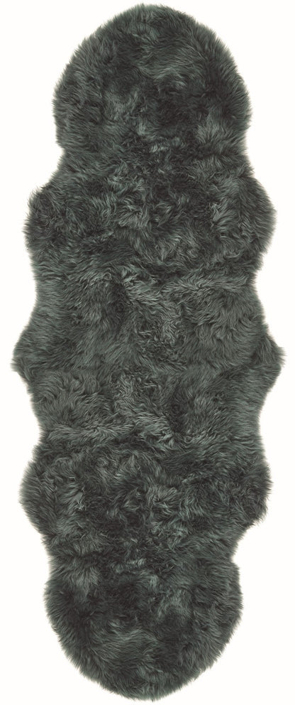 Genuine Sheepskin Animal Fur Soft Wool Shaggy Adobe Forest Green Rug